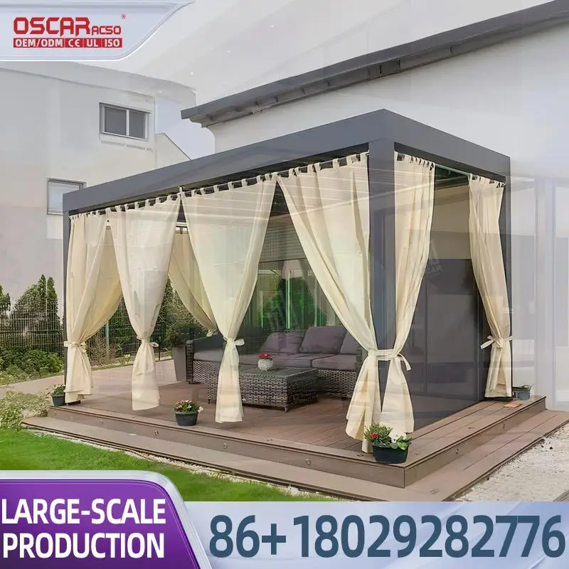 Smart Sun Shade Outdoor Aluminium Motorized Louvered Roof 6x3 3x6 Backyard Pavilion for Garden Patio Terrace pergola