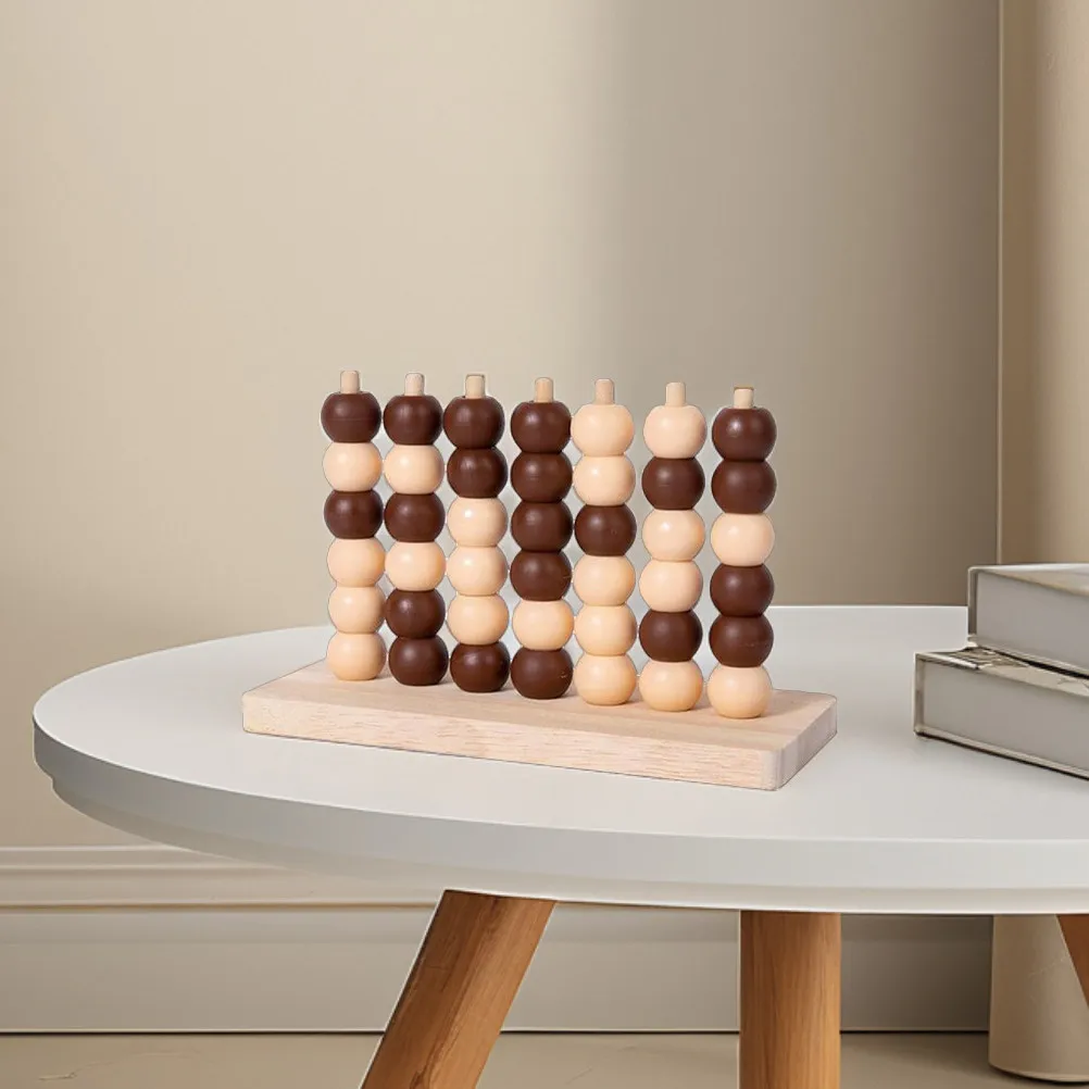 

1Set Four in A Row Wooden Board Game Unique Design Dual Player Interaction Early Education Logical Reasoning Skills