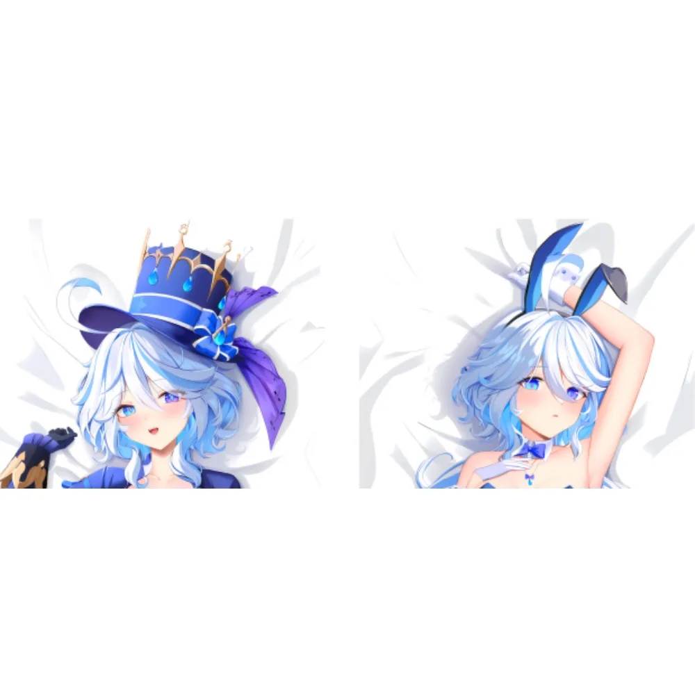 Hugging Body Pillow Shell Kanan Yuki White Outfit Golden Ornament Dual Side Print Dakimakura Pillow Protector
