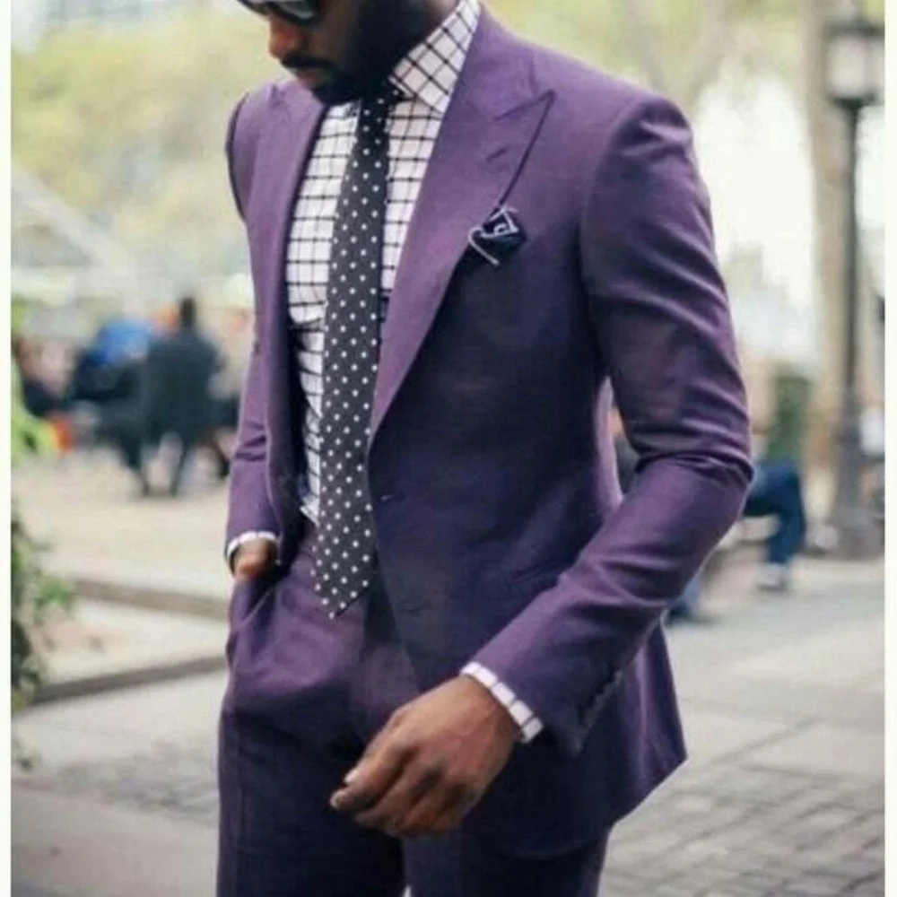 Classic men's business suit 2pc set suit Jacket Suit Pants Single breasted slim fit suit set groom suit set Man tailcoat set