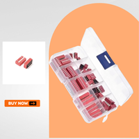 45PCS/Box Dip Switch Kit 1/2/3/4/5/6/7/8/9P 2.54mm Spacing Toggle Switch Red Snap Switches Mixed Kit Each 5PCS Combination Set