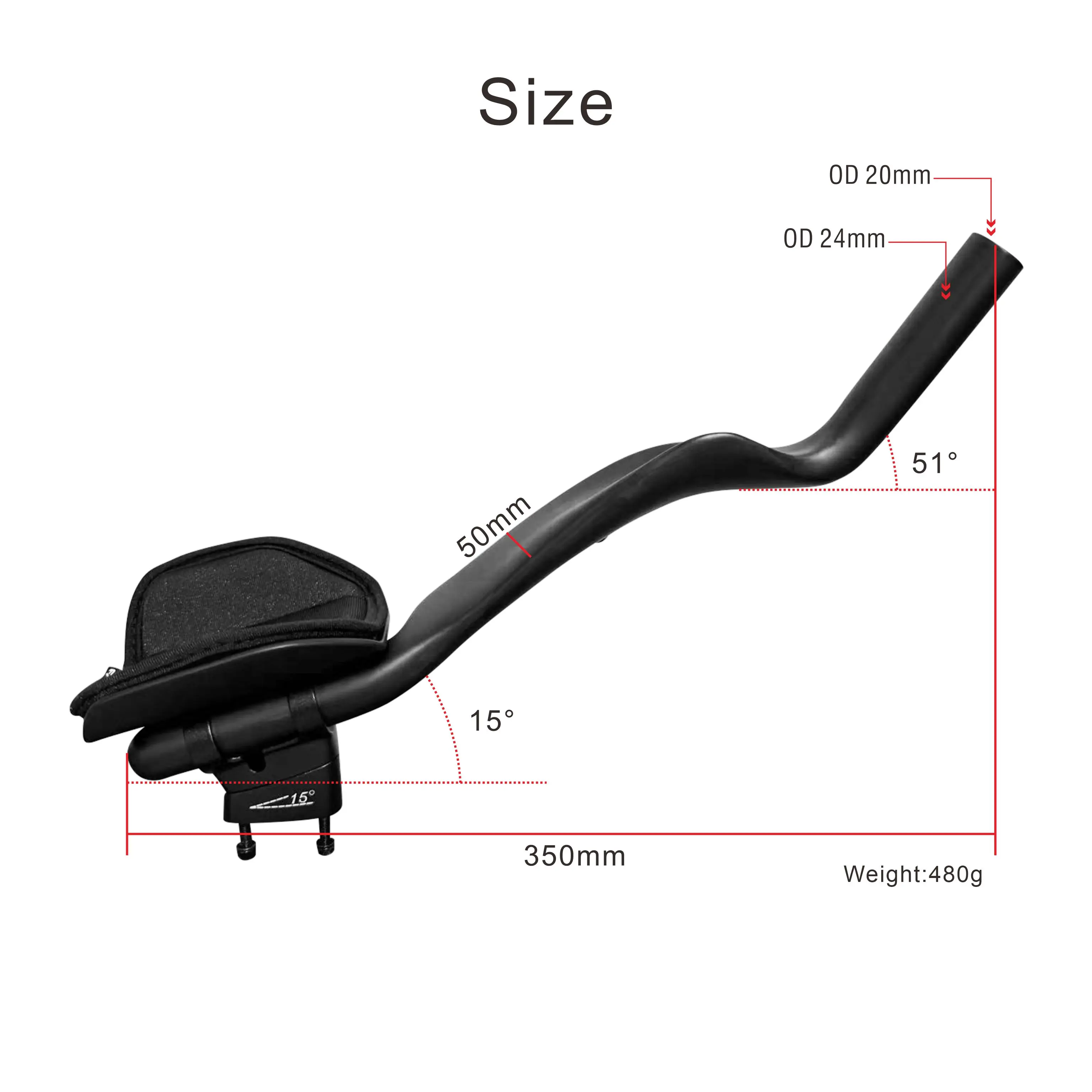 VOELEO Road Rest Bicycle 137 Handlebar Full Carbon Rest Bike Extended TT Triathlon Time Trial Handle Aero Bars