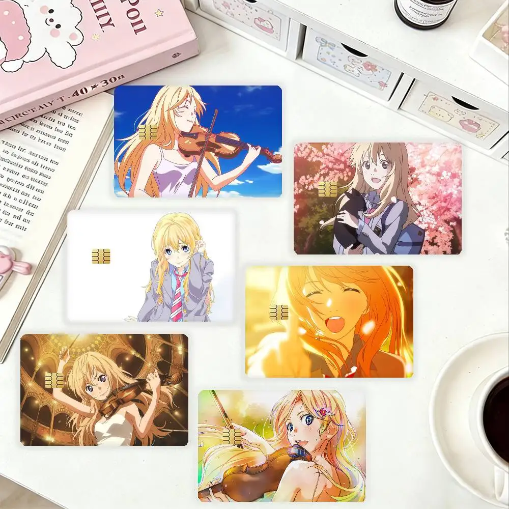 

Y-Your lie in april HD Waterproof Card Skins Protective Stickers for Credit Bank Game Cards