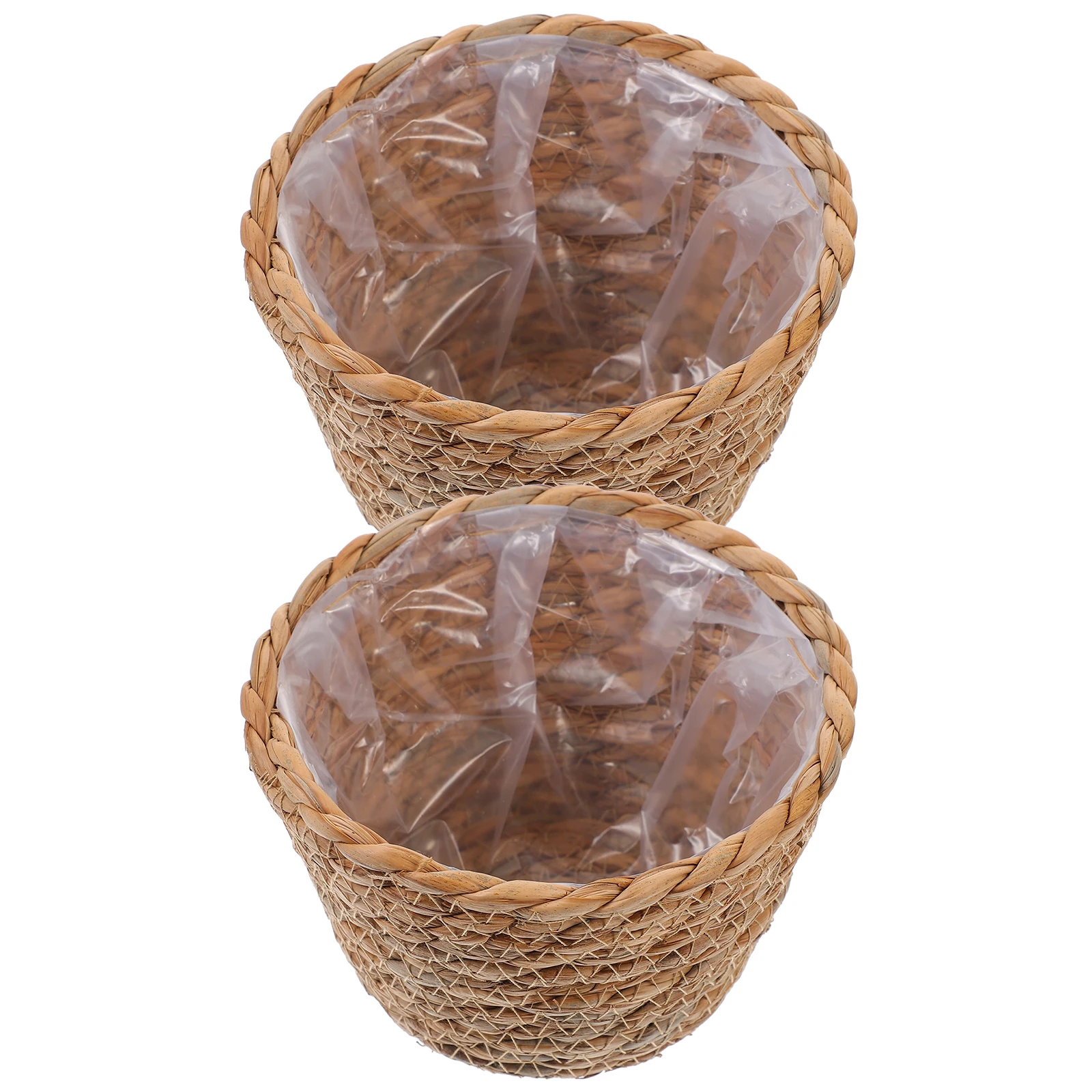 

2pcs Planters H made Straw 15 18 22 Inches Flower Shop Basket Storage Woven H Made Basket Planter