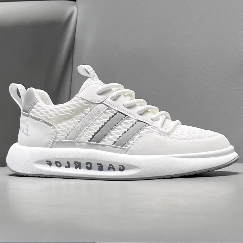 Autumn 2025 Men's White Chunky Sneakers - Breathable Minimalist Design, Student-Friendly & Instagram Popular