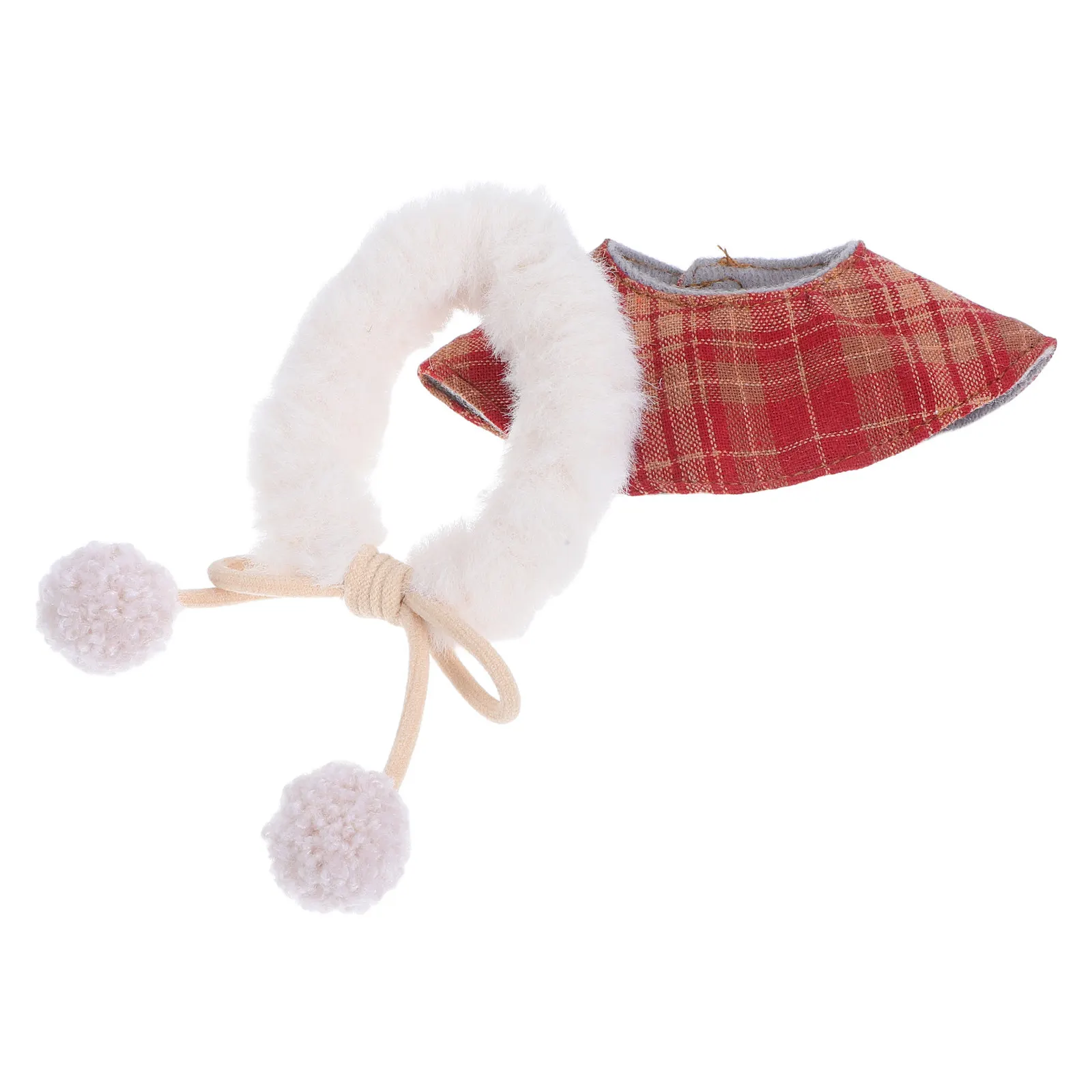 

Miniature Hooded Cape for Stuffed Animals Plaid Cloak Holiday Christmas Figure Outfit New Year Dress Up Accessories