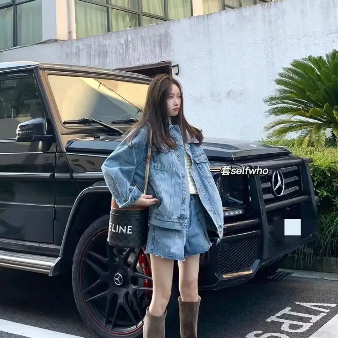 

Denim Jacket Fashionable High-End Salt-Style Outfit Internet Celebrity Age-Reducing Women'S Spring New Loose Long-Sleeved Top