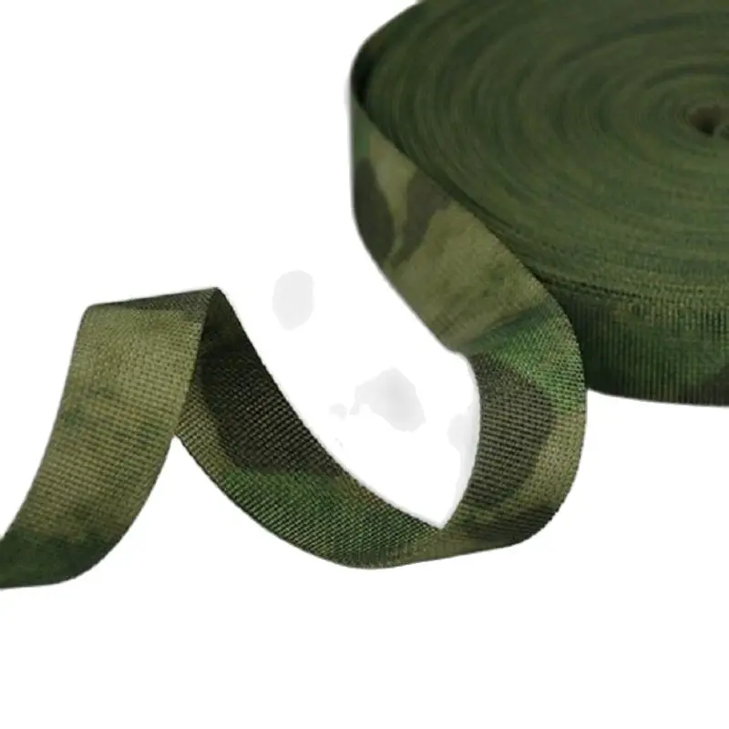 

Зеленые руины Камуфляжная Лента, жаккардовый лямка, DIY жилет, рюкзак ремень Molle, 5 м, 10 м в длину, 25 мм в ширину