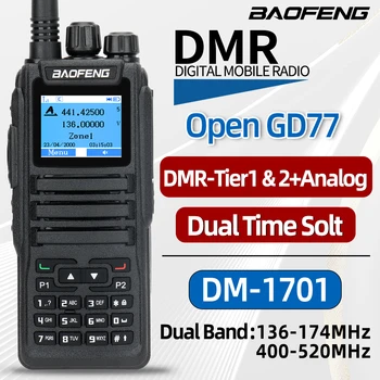 Baofeng DMR DM 1701 Digital Walkie Talkie Dual Mode Analog Two Way Radio Outdoor GD77 Dual Time Slot Tier 1+2 Ham Radio DR 1801