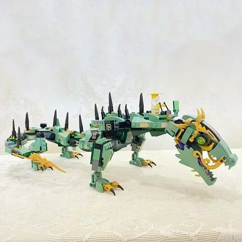 Bloques de construcción MOC Mecha Dragon compatibles con juguetes 70612 para niños, ladrillos de dragón Mech verde, regalo para niños