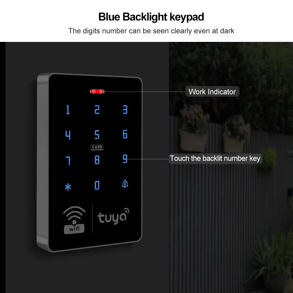 5YOA S10W Tuya Control de acceso aplicación remota cerradura de puerta inteligente IP68 impermeable teclado sin llave WIFI independiente EM tarjeta RFID entrada de puerta