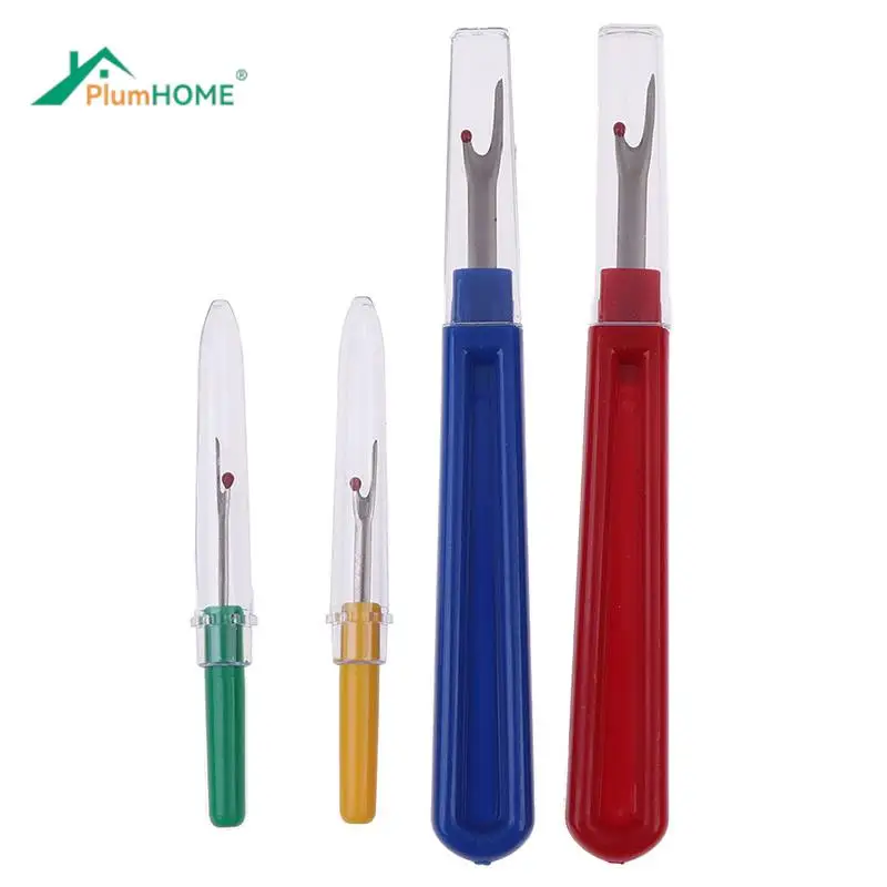 4pcs/set Thread Cutter Seam Ripper Stitch Unpicker Sewing Tool Plastic Handle Craft Tool Sewing Accessories (2 Large 2 Small)