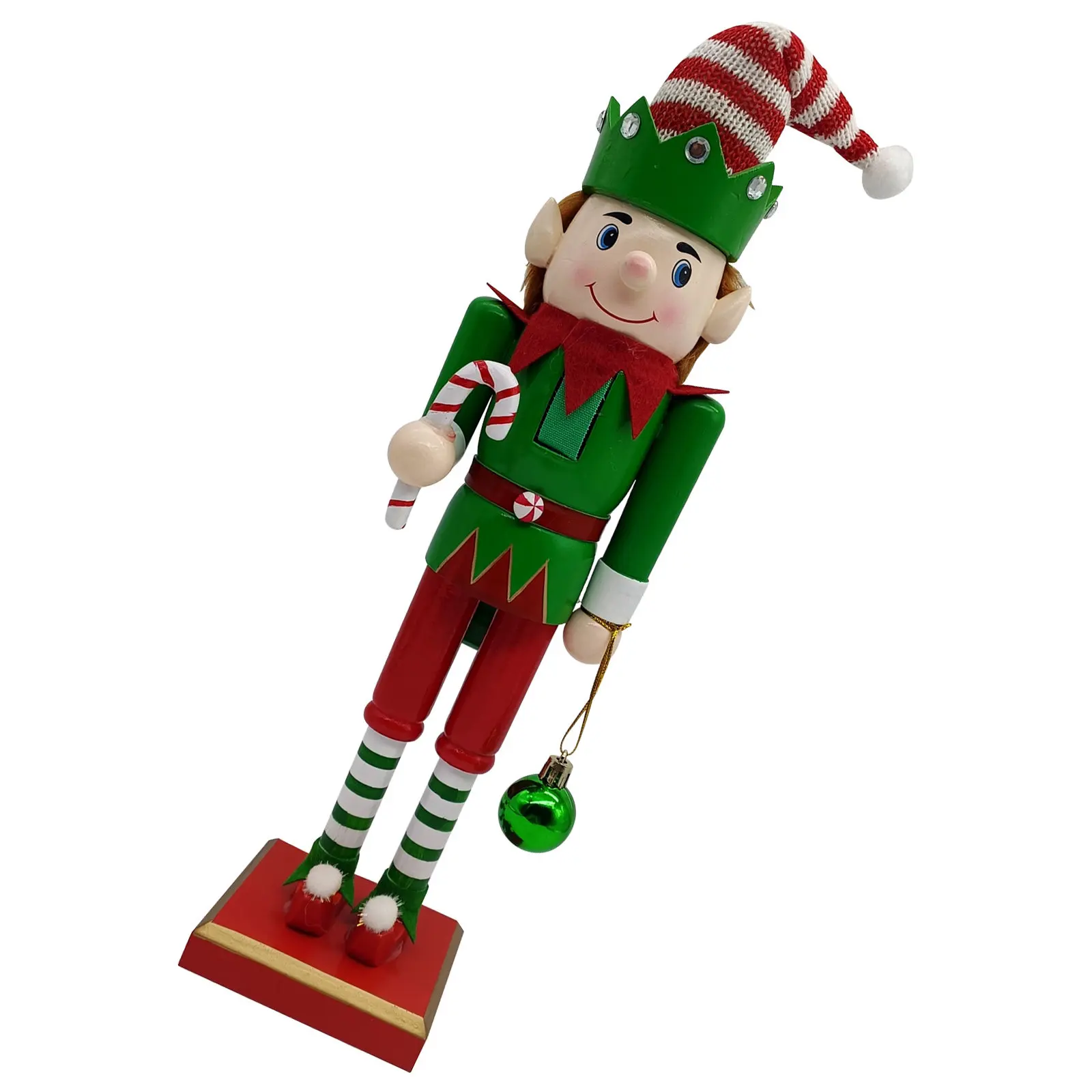 

Праздничный деревянный солдатик-Щелкунчик для декора на Рождество - Компактное украшение в стиле эльфа для гостиной, офиса, рабочего стола, на Новый год