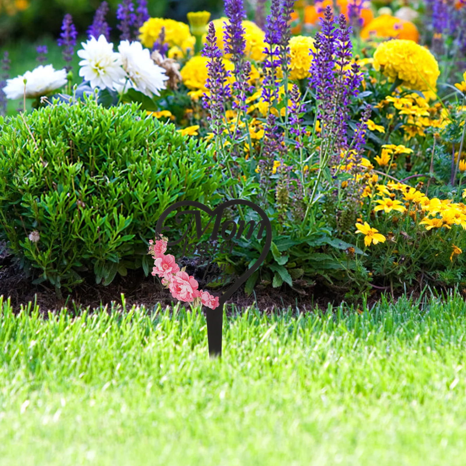 

Heart Shaped Metal Memorial Stake for Gravesite Cemetery Yard Decor Weather Resistant Garden Stake Outdoor Remembrance Tribute