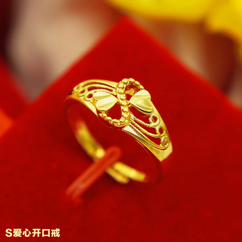 

9999 Real Gold 24K Jewelry Gold Ring Cute KITTY Cat Ladies New Flower Ring