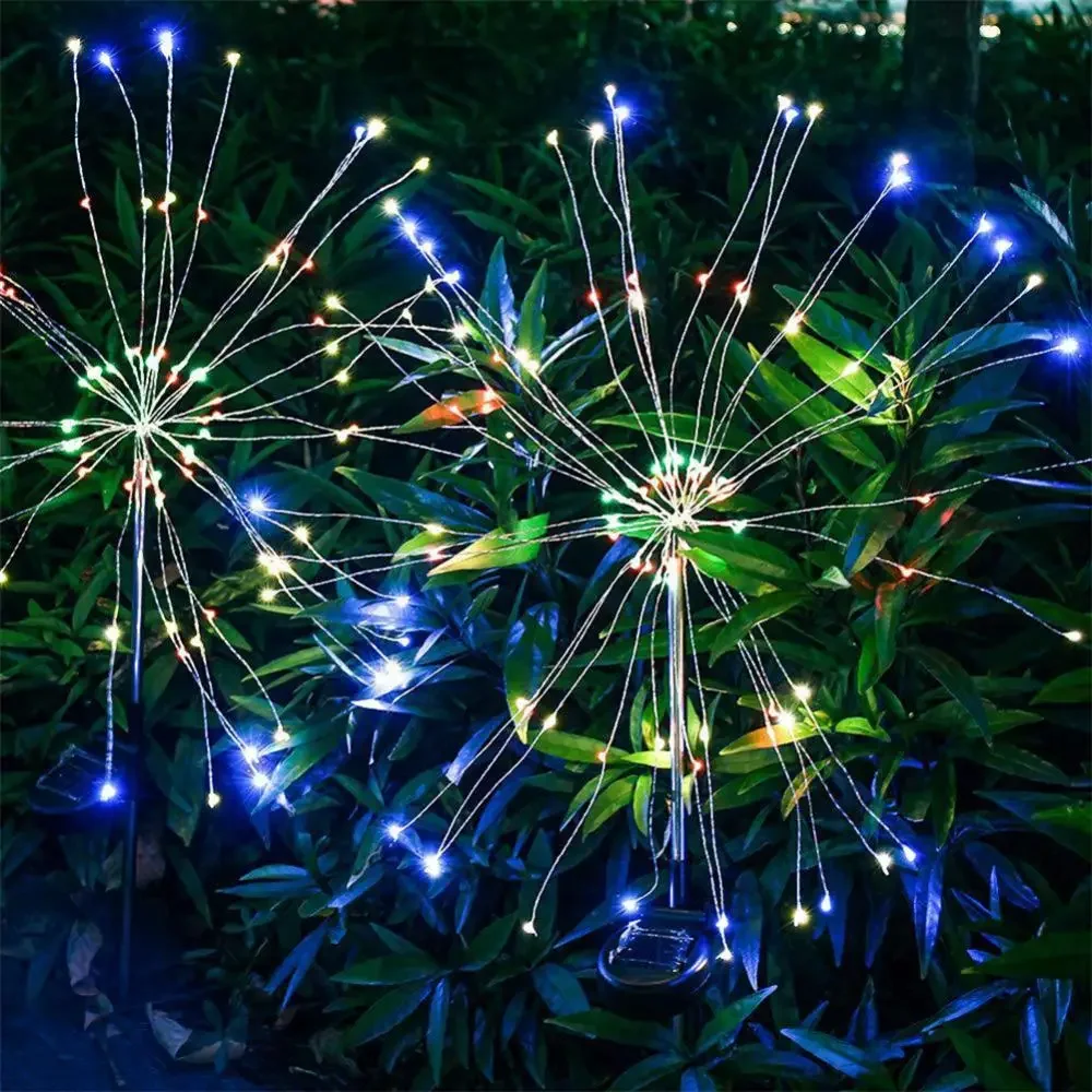 LED Outdoor Lawn Waterproof Solar Power Firework Lights Decoration Garden Lawn Lamps Garden Street Decor Christmas