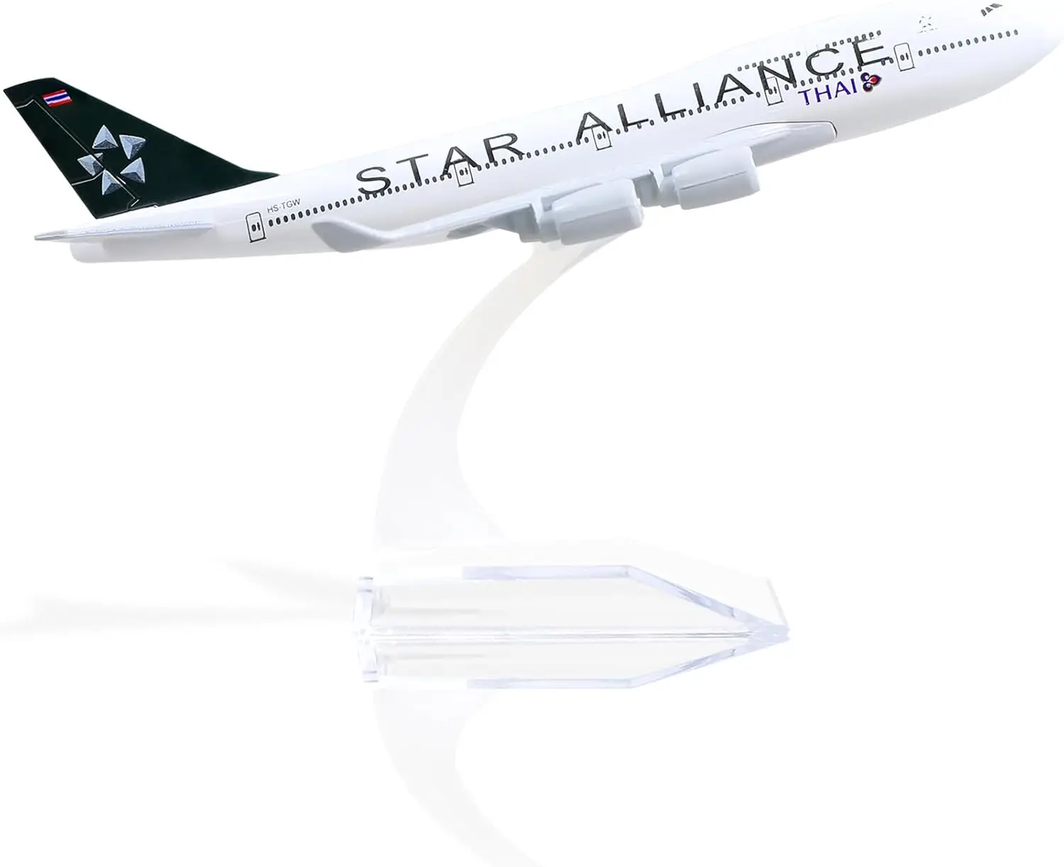 

Масштабная модель самолета Thai B747 Star Alliance 1/400 из литого металла с подставкой, авиационный подарок или коллекционный предмет для рабочего стола