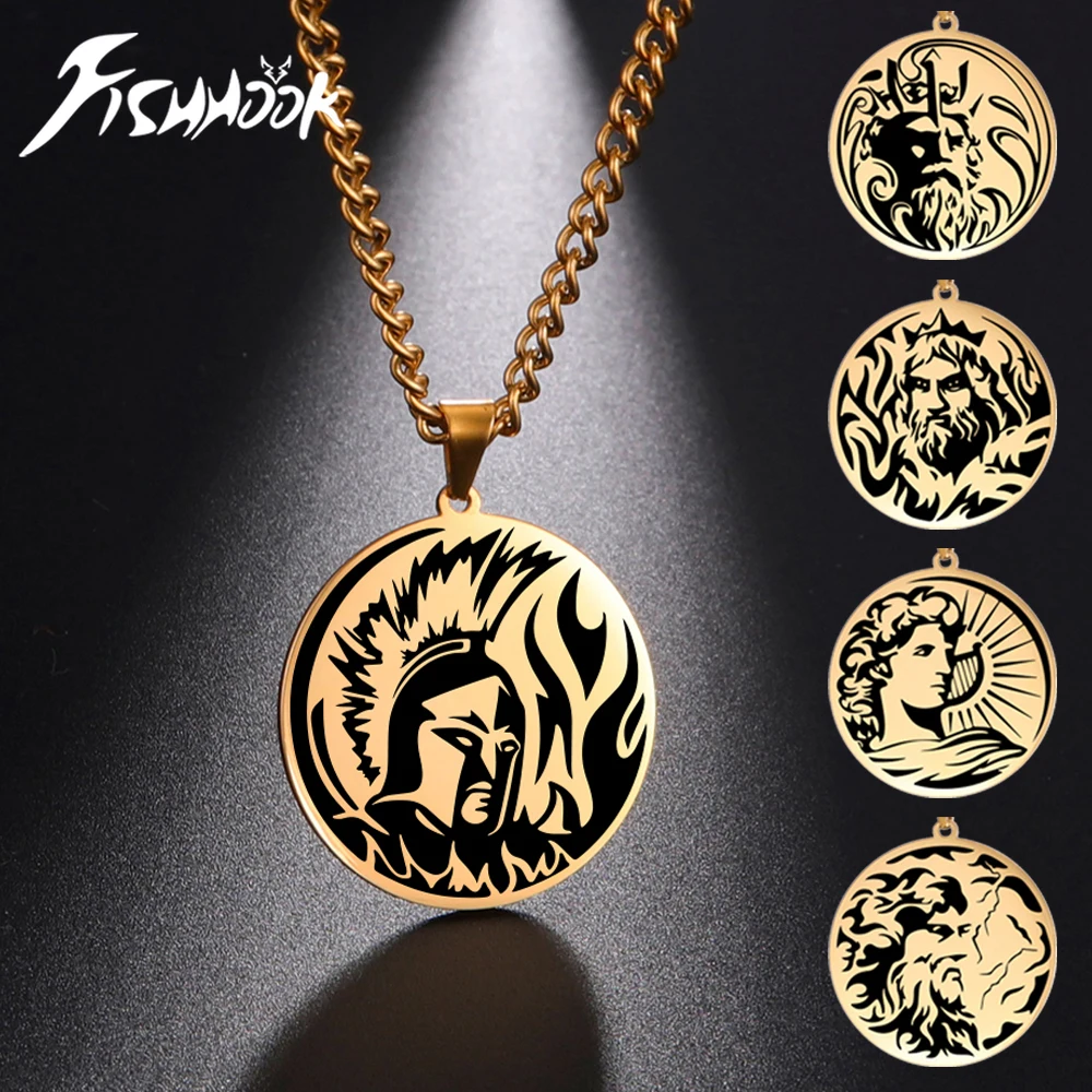 Greek Mythology ARES Necklace HADES Athena APHRODITE God Supernatural Pendant Stainless Steel Chain Gift For Men Woman Jewelry