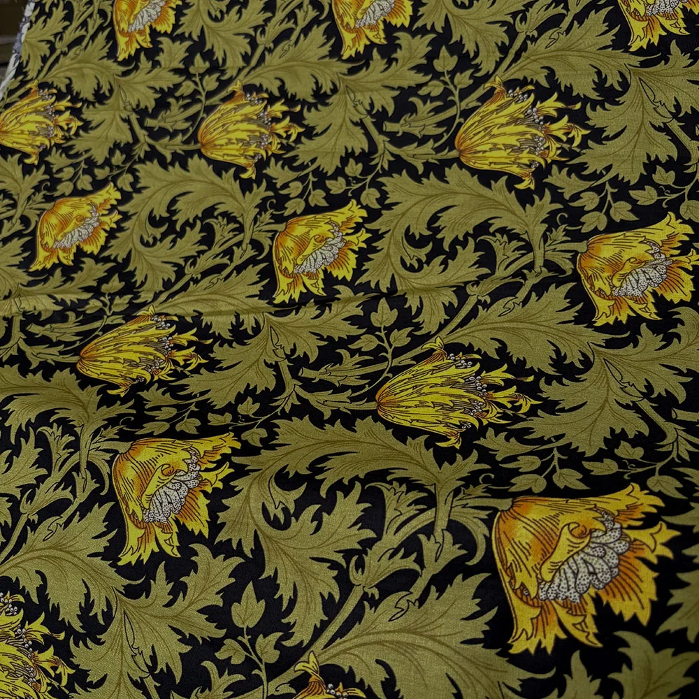 William Morris Fabric Cotton Digital Printing Classic Flower Printed Handmade Dress Crafts Home Textiles Supplies Per Half Meter