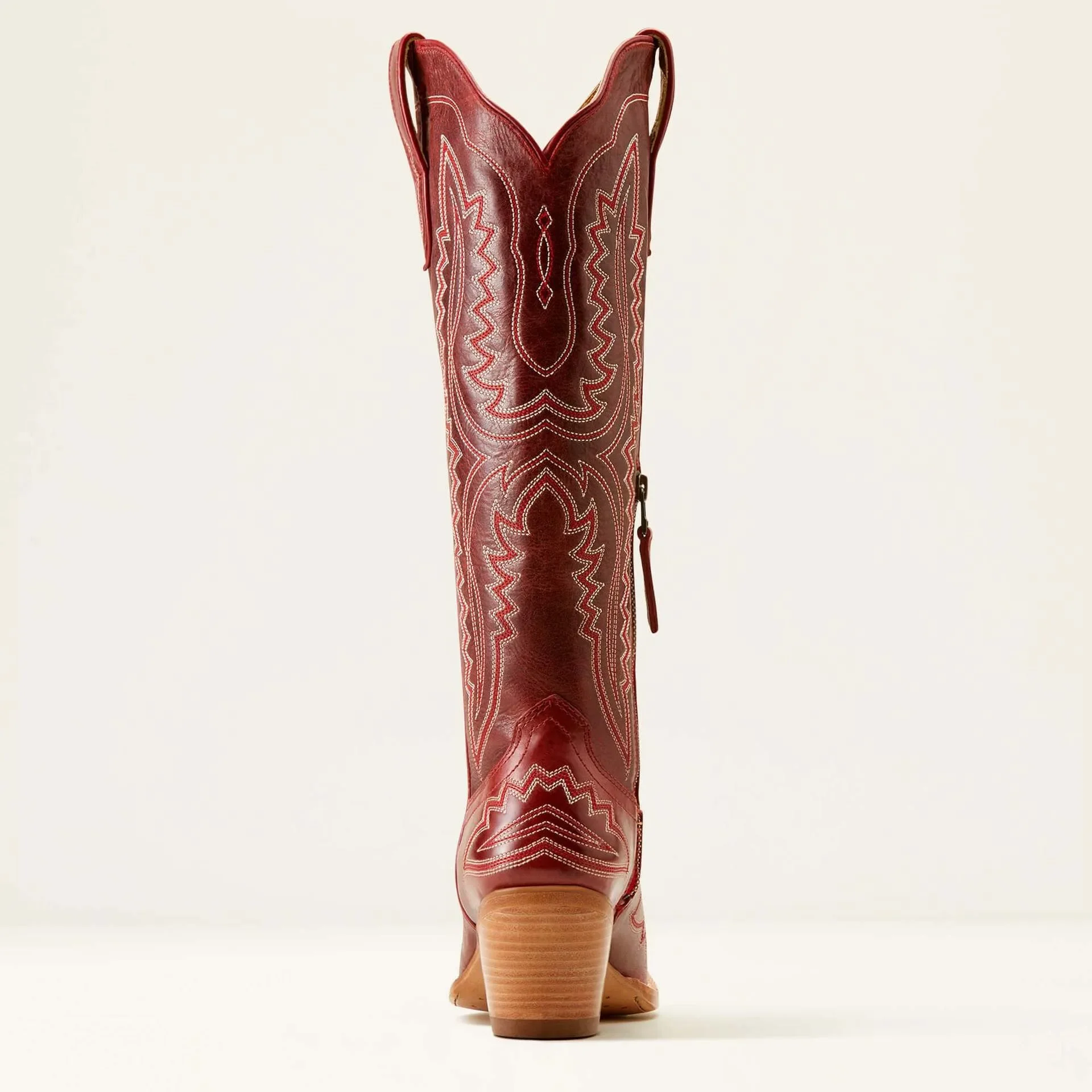 Damen Western Cowboy-Stiefel mit spitzer Zehenpartie, dicken hohen Absätzen, knielang, bestickt, Herbst, Blockabsatz, Retro-Freizeitschuhe – Detail 6