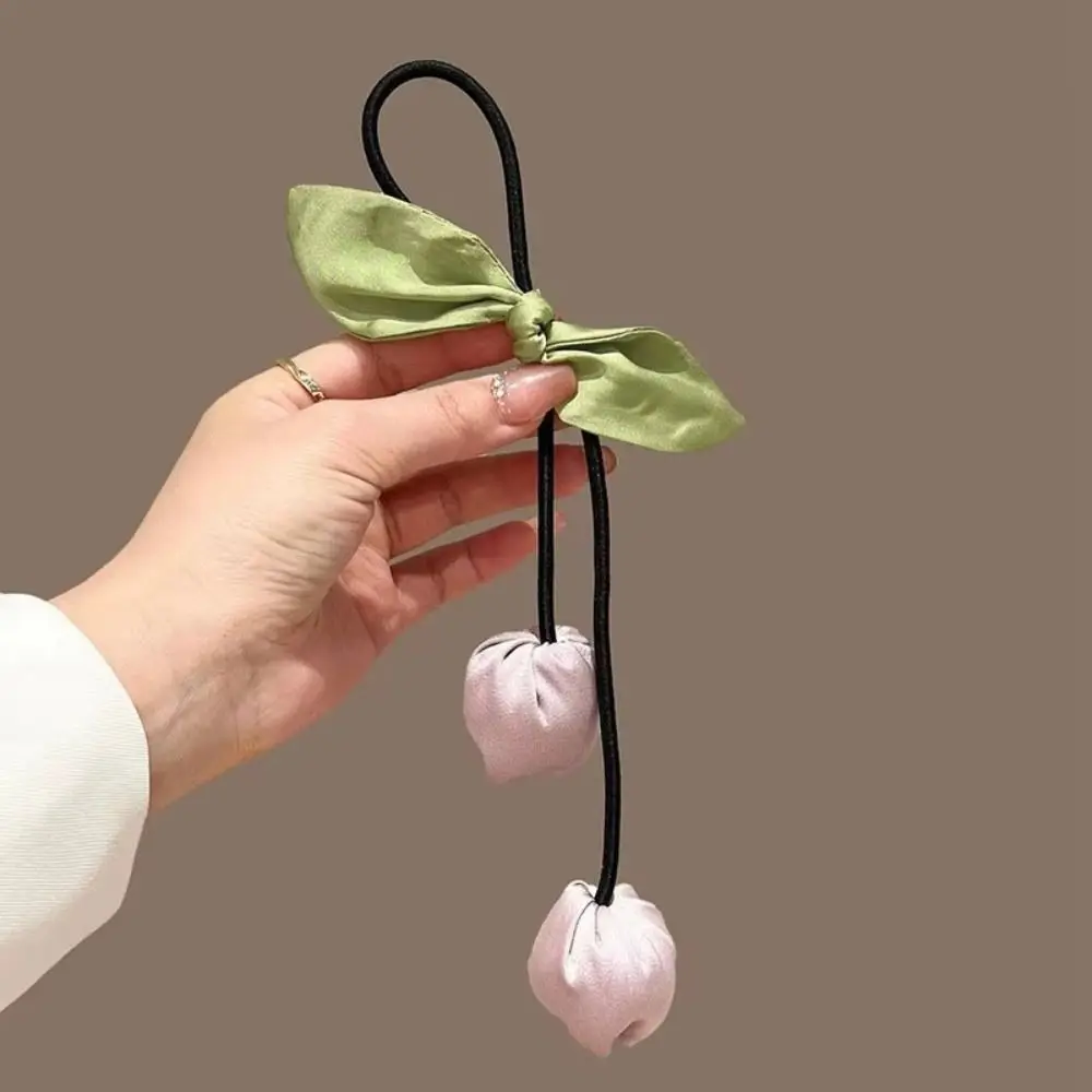 شرابات بسيطة توليب الشعر حبل Bowknot الكورية نمط زهرة الشعر الدائري القماش غطاء الرأس مطاطا رباط شعر فتاة