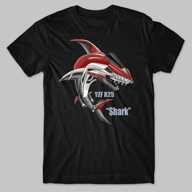 الكلاسيكية دراجة نارية YZF R25 القرش تحويل مستوحاة تي شيرت 100% القطن س الرقبة قصيرة الأكمام عادية قميص رجالي حجم S-3XL #3