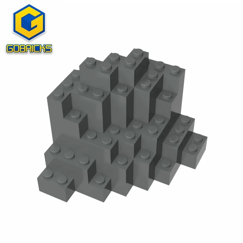 Gobricks GDS-2169 Rock Panel 8 x 8 x 6 Medium Symmetric (MURP)  compatible with lego 23996 Building Blocks children toys gifts