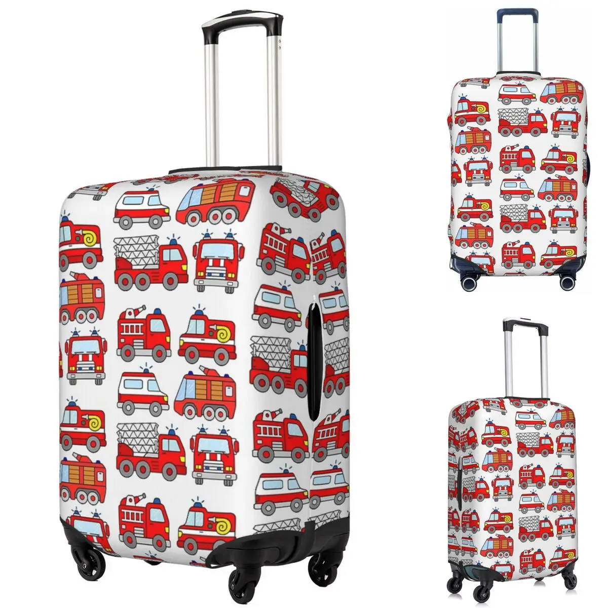 消防車消防車車両救急車スーツケースカバー保護弾性旅行荷物プロテクターカバー 18-32 インチ用