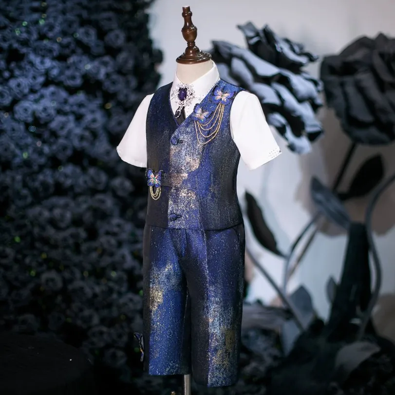 Hochwertige Jungenanzüge für Hochzeit, Geburtstag, Trauzeugen-Outfit, Formeller Kinder-Blazer A4994, Jungen-Abschlussanzug – Detail 4