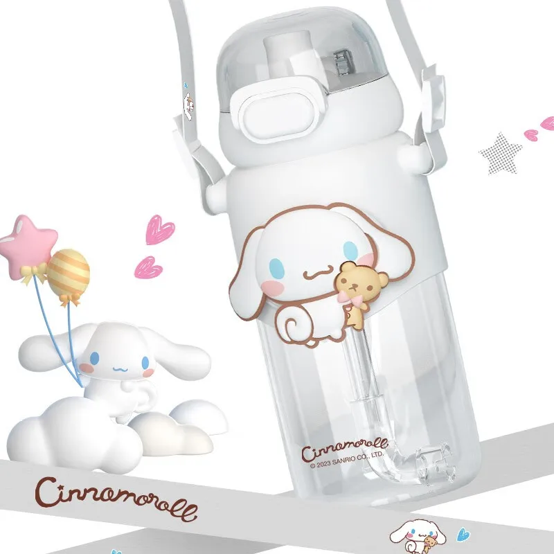 600ML Sanrio hello Kitty letni kubek na wodę kawaii kuromi melody kreskówka śliczny przenośny kubek na wodę ze słomką