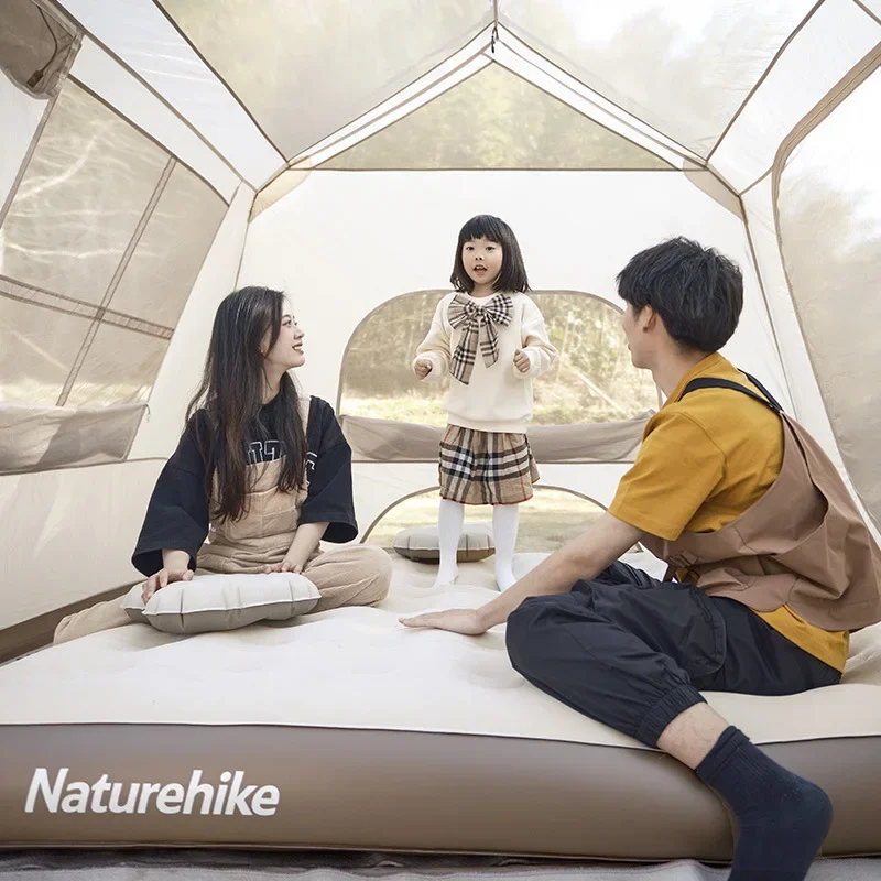 Naturehike-C25 بولي كلوريد الفينيل ارتفاع نفخ فراش ، حصيرة التخييم المحمولة ، المدمج في مضخة ، التخييم في الهواء الطلق ، CNH23DZ10001