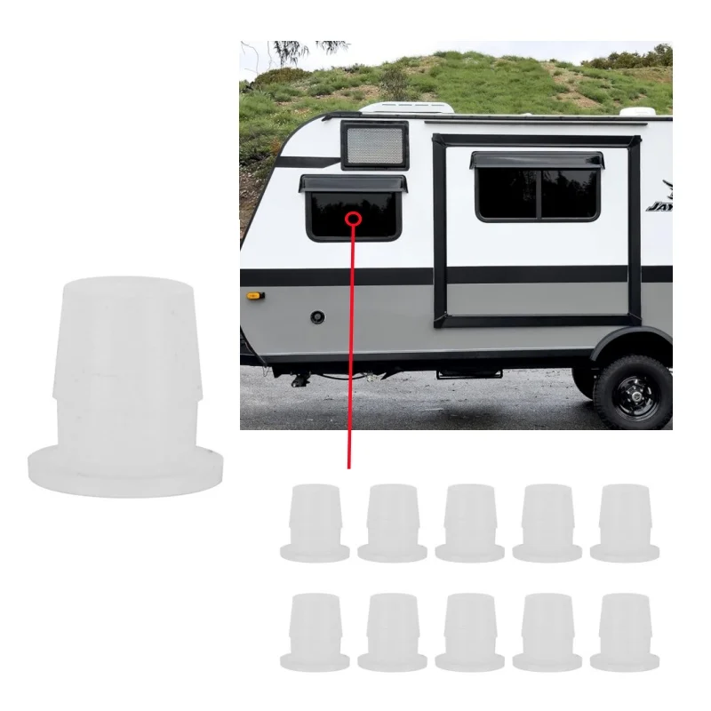 

10pcs RV Rubber Sealing Plug Camper Accessories Caravan Window Ventilation Bung Plug Seal Rubber Polyplastic Sealing Plug