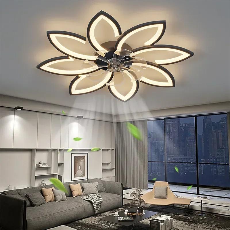 LED Modest Ceiling Pendant Lamps with Fans APP RC for Living Dining Table Room Bedrooms Home Decor Hanging Fan Light Celing Fans