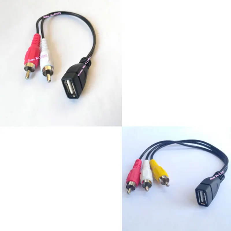 Usb to RCA Audio Video Cable Line for HD player set-top box Usb Female to 2 3 RCA Male Video Audio Cord Wire usb2.0 to RCA Line