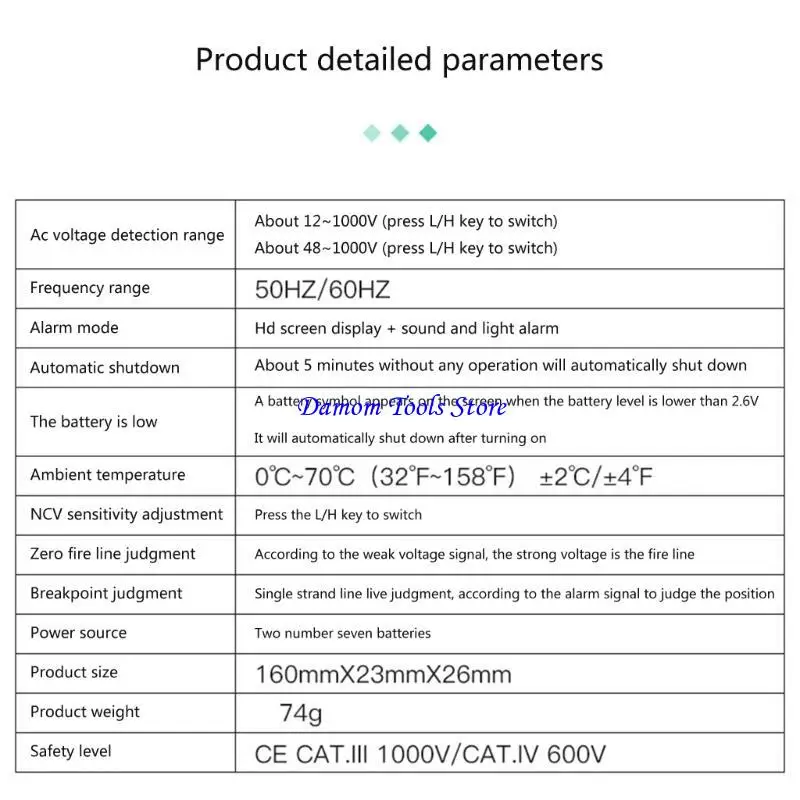 57be Detektor Tegangan Non-Tegangan Alat Listrik LCD Indikator Tegangan Alarm Visual