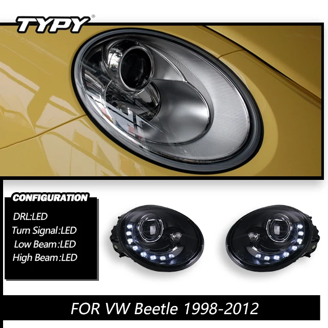 TYPY Autolichten Voor VW Kever 1998-2012 Koplamp LED Projector hoofd Lamp Dagrijverlichting Automotive Accessoires