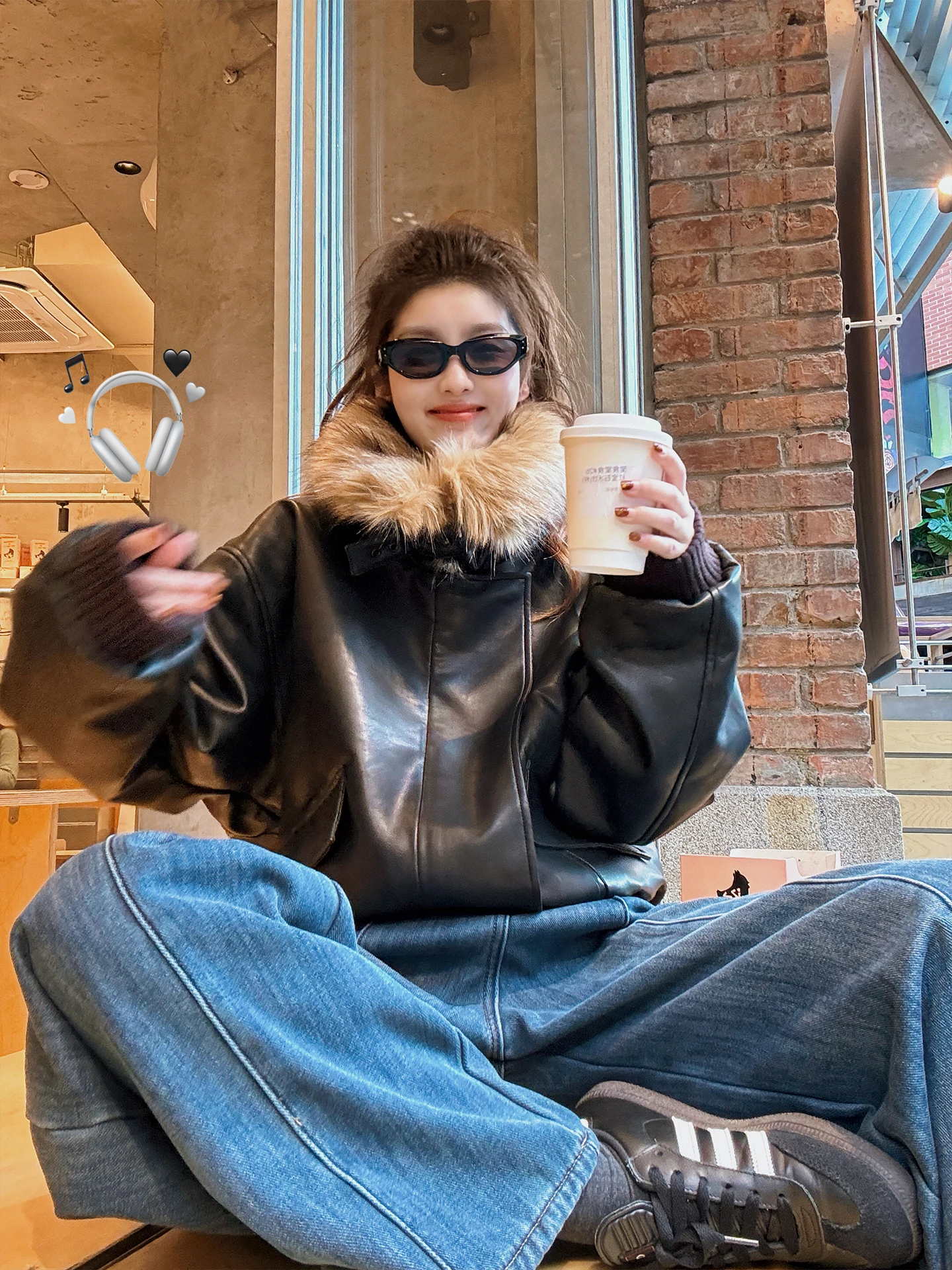 

Warm Removable Fur Collar Motorcycle Jaet Cotton Coat Outerwear Evening Traveller Lemire Sle Commute Straight Leg Long Sl...