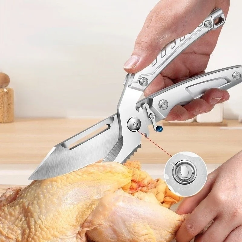 New Powerful Kitchen Scissors for Chicken Duck Goose Bone Cutting Large Multi-Functional Fish And Food Cutting Scissors