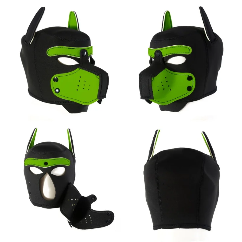 New Sexy Dog Mask Puppy Cosplay Exotic Costumes Padded Rubber Full Head Hood Mask For Couples Animal Role Play Games Accessories