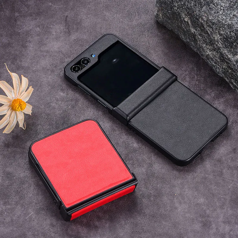 Luxury Business Style Retro Litchi Pattern Case For Samsung Galaxy Z Flip 7 6 5 4 3 5G Flip7FE Ultra Thin Hard Shockproof Shell