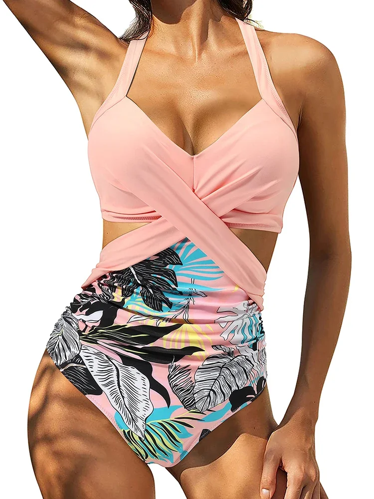 

2022 New Sexy Cross Swimwear Women One Piece Swimsuit Female Push Up Bathing Suits Summer Beach Wear Swim Lady Bathers Monokini