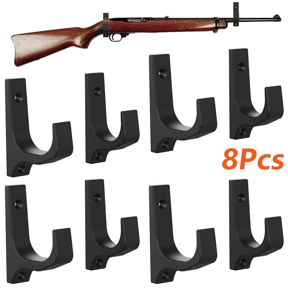 

8Pcs Horizontal Gun Rack Wall Mount Rifle Support Weapons Hanger Shotguns Hooks Hunting Rifle Holder Handgun Display Stand