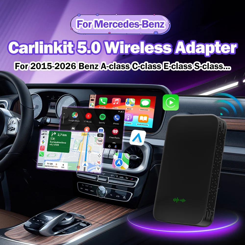 

2Air Wireless CarPlay Adapter Carlinkit 5.0 Wireless Android Auto Bluetooth Connect Plug & Play For Mercedes-Benz A C E S Class