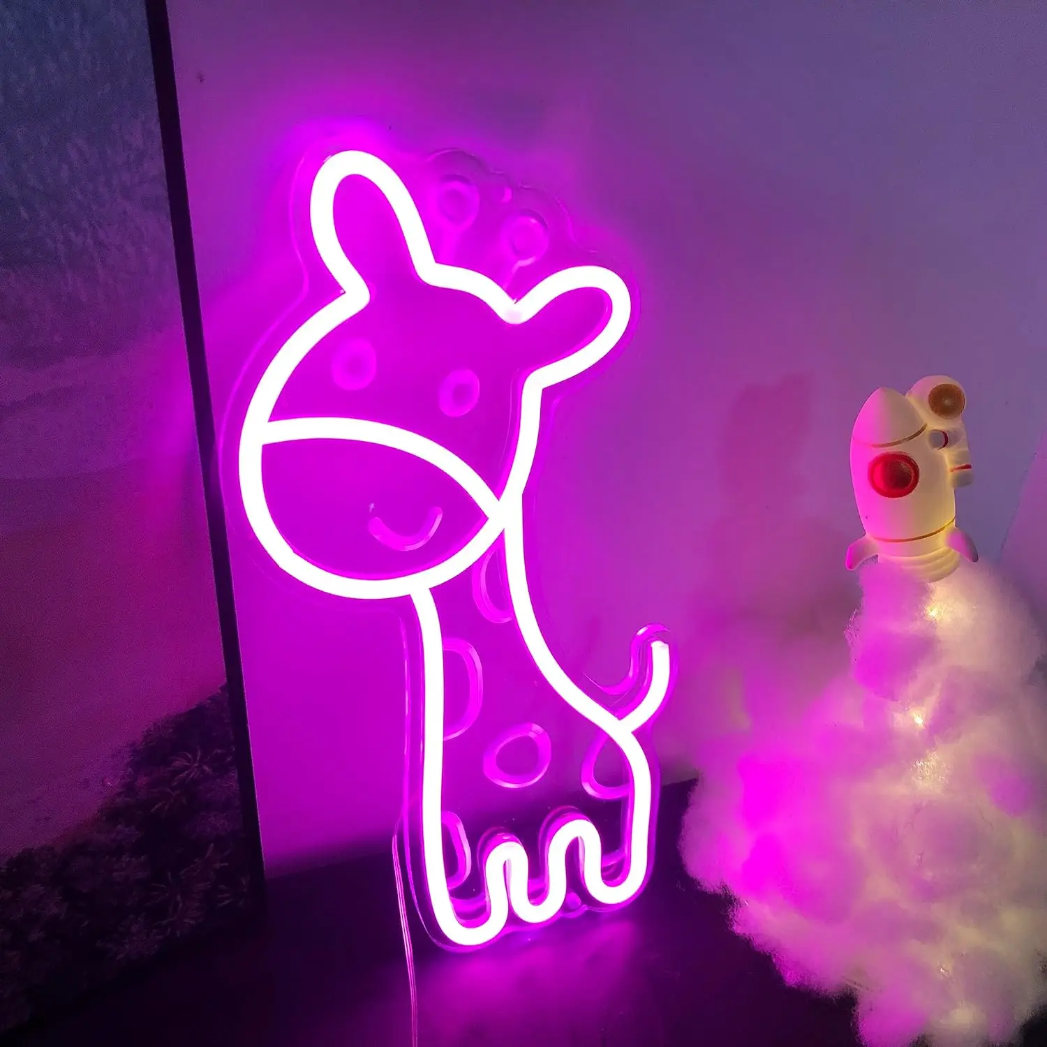

Baby Giraffe Neon Sign Night Light for Kids Gifts LED Giraffe Neon Sign for Wall Animal Decor light USB Night Light Signs