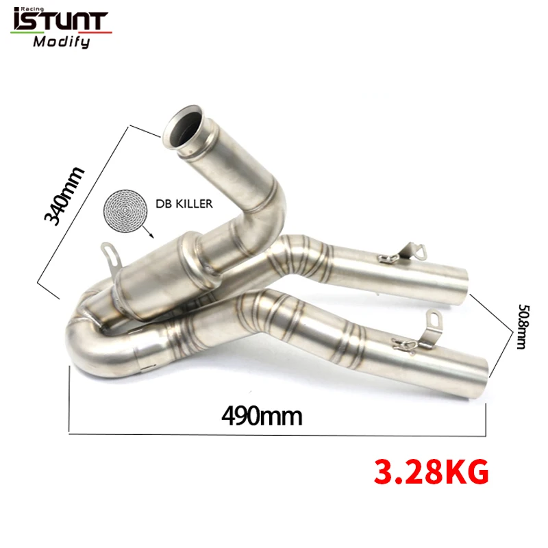 Motorcycle Exhaust Escape Moto System For Duke 125 250 390 KTM390 RC390 RC250 2017-2020 Mid Link Pipe High Position With Muffler
