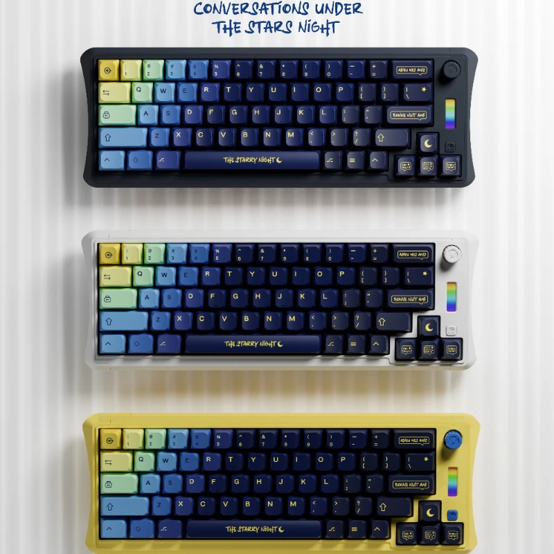 Imagem -05 - Xvx-the Starry Night Keycaps Custom Jsa Cherry Profile Keycaps Lados Sublimação Dye Colorido Faça Você Mesmo Key Cap 152 Chaves