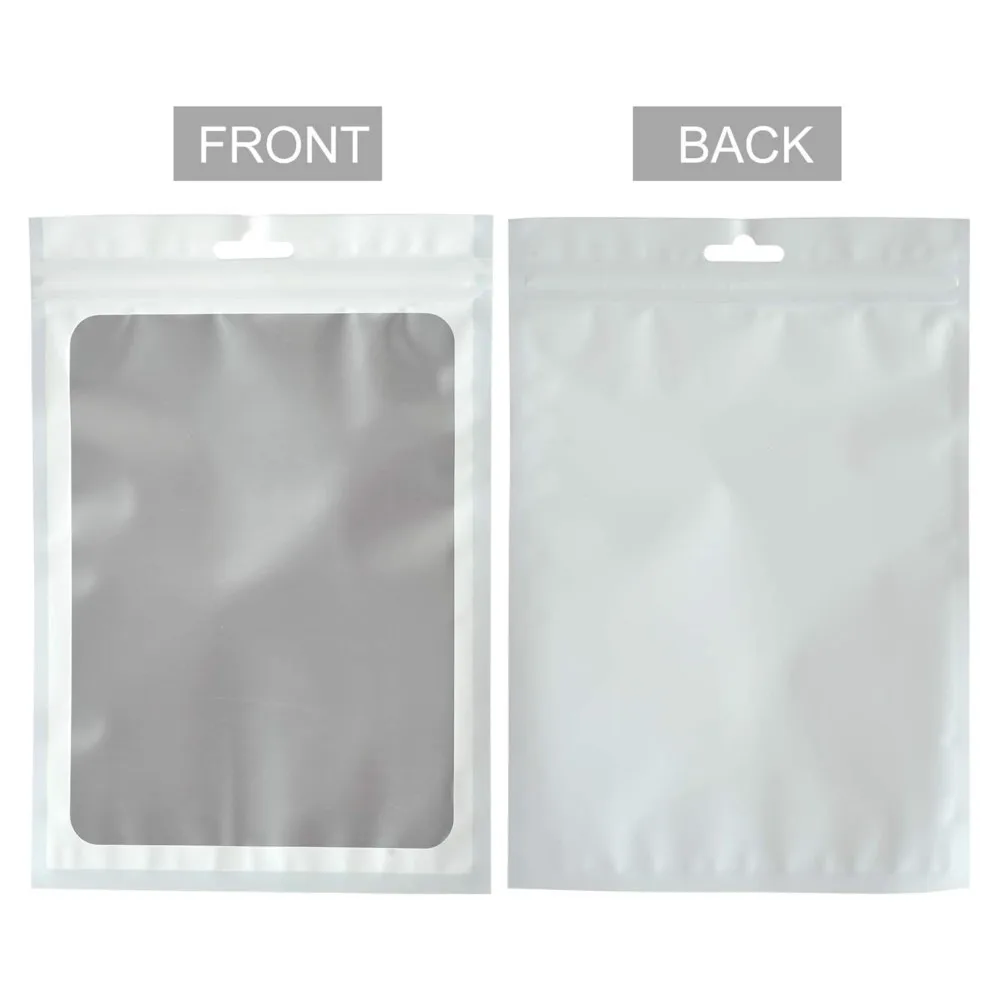 10Pcs White Zip Lock Resealable Bags with Clear Window  Pouches For Earring Ring Gift Jewelry Storage Display Packaging Supplies