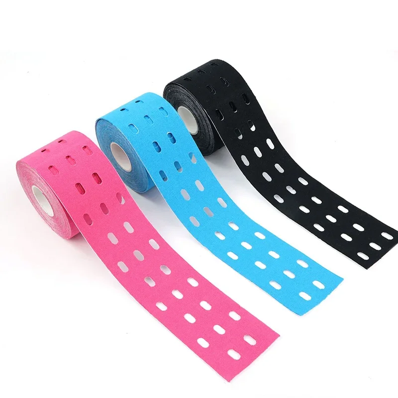 5cm Perforated Kinesiology Elastic Adhesive Tape Cotton Muscle Protection Athletes Breathable Gym Sports Glue Knee Protector