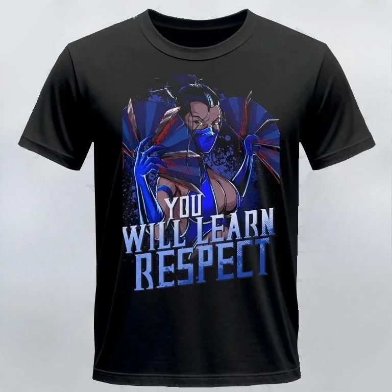 Game Scorpion Mortal Kombat Men's and Women's Round Neck Short Sleeve Printed T-shirt Summer Street Retro Top Men's Clothing