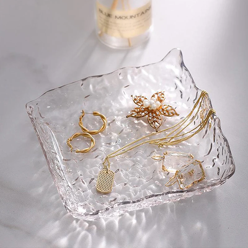 

Transparent Storage Trays Crystal Fruit Plate Home Dry Fruit Plate Living Room Candy Snack Serving Tray Kitchen Storage